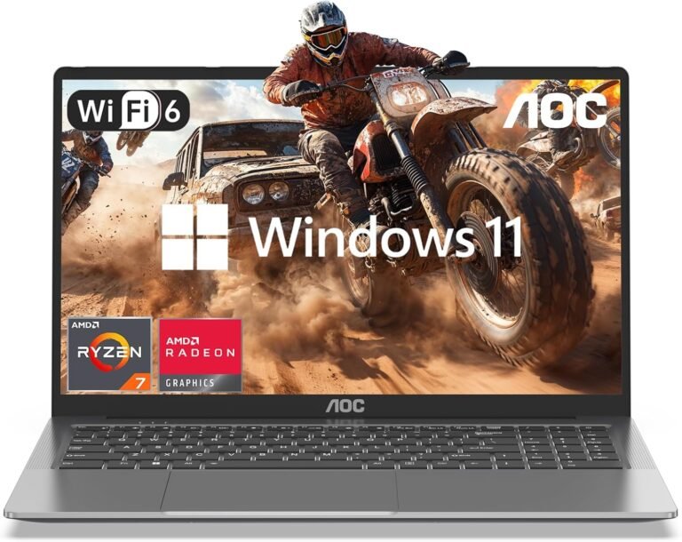 AOC Gaming Laptop computer, 16.1” FHD Show, AMD Ryzen 7 Octa-Core CPU, 16GB RAM 512GB SSD, Home windows 11 Laptop computer Pc, Wi-Fi 6, Backlit Keyboard, HDMI, USB3.2, Kind-C, 53Wh Battery, Metallic Shell