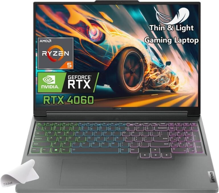 Lenovo 2023 Legion Slim 5 Gaming Laptop computer, 16” WUXGA(1920 x 1200) Display screen, NVIDIA GeForce RTX 4060(TGP 140W), AMD Ryzen 5 7640HS, 4-Zone RGB Backlit KB, Win11H, W/Mouse Pad (32GB RAM | 2TB PCIe SSD)