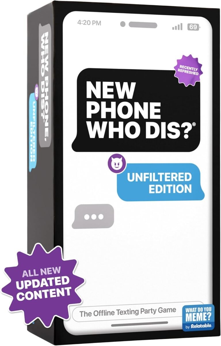 New Telephone, Who Dis? by Relatable, The Offline Textual content Message Social gathering Sport, All New Up to date Content material, Humorous Sport Night time Video games, Grownup Christmas Video games for Social gathering, Consists of 100 Inbox Playing cards and 300 Reply Playing cards