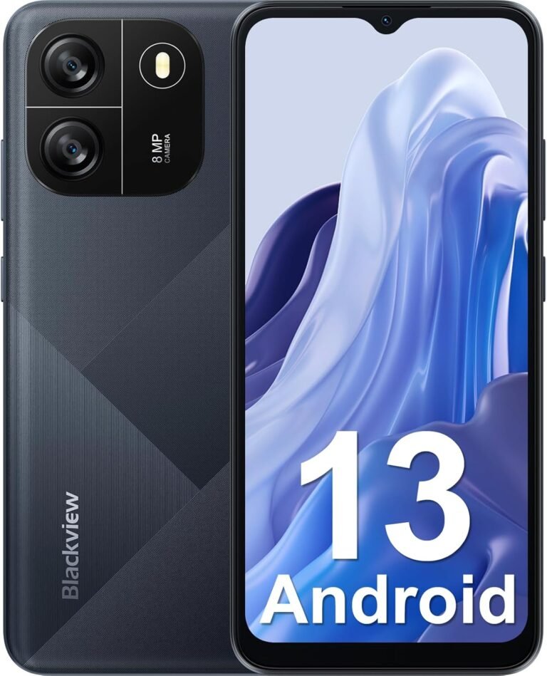 Blackview Wave 6C Unlocked Android Telephones, Android 13 Smartphones, 6.52″ HD+, 5100mAh 10W Quick, Octa-Core 4GB+32GB/SD 1TB Good Telephone, 8MP+5MP, 3 Card Slots, Face ID Unlock Telephone, 4G Twin SIM Telephone
