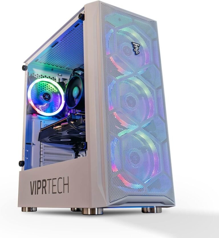ViprTech Avalanche 2.0 Gaming PC – AMD Ryzen 7 (8c/16t 4.1Ghz Turbo), AMD RX 580 8GB, 32GB DDR4 3200, 1TB NVMe SSD, 700w PSU, VR-Prepared, RGB, WiFi, Prebuilt Laptop Desktop Tower White