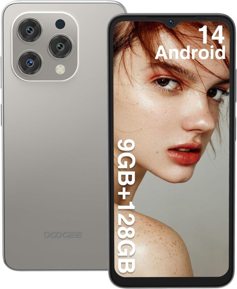 DOOGEE N55 Android 14 Cell Telephone(2024), 9GB RAM+128GB ROM/1TB Android Telephone, 90Hz+6.56″ HD Unlocked Cell Telephone, 5150mAh, Octa Core, 13MP+8MP, 4G Twin SIM,Face Unlock,Widevine L1,OTG, T-Cell(Pure)