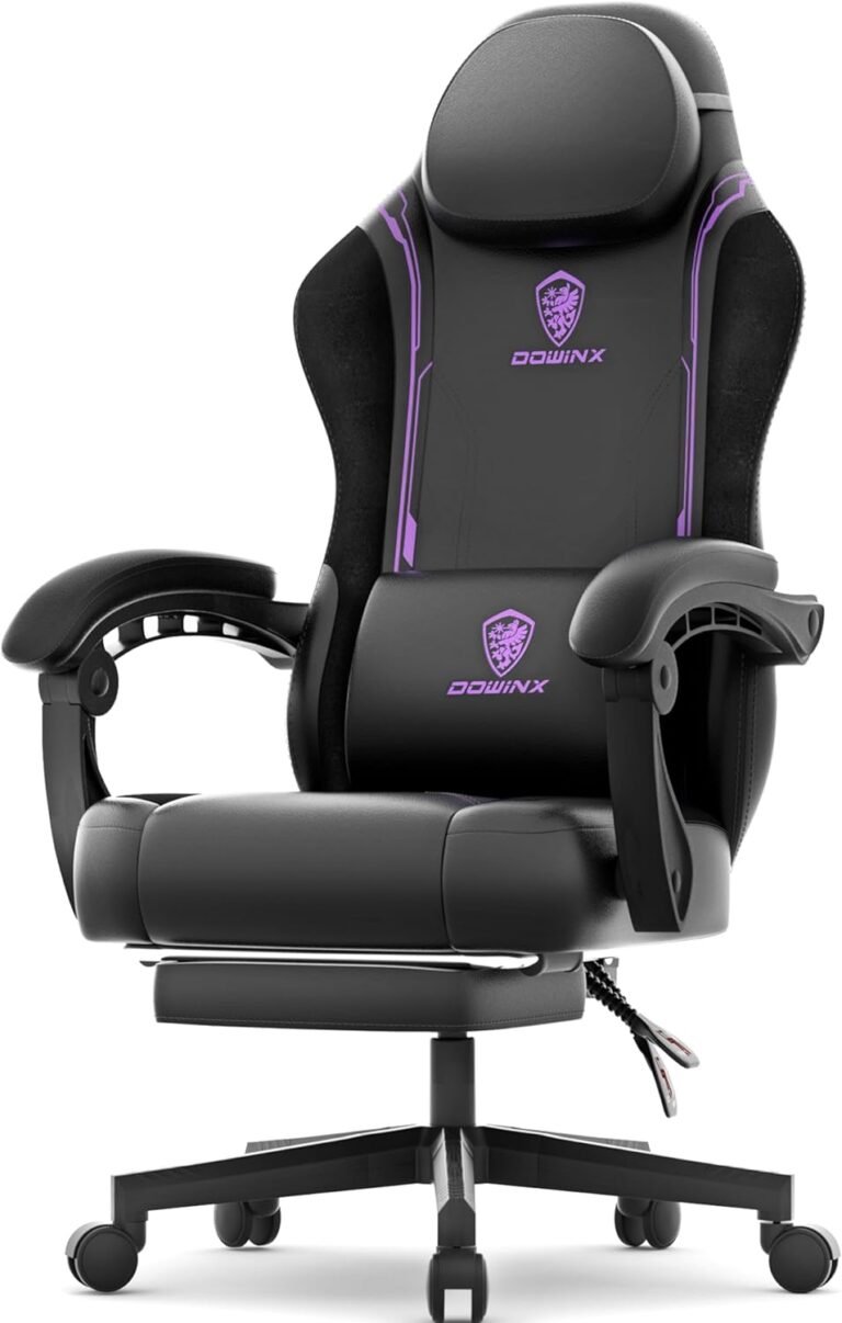 Dowinx Gaming Chair, Workplace Chair, Extensive Seat, Desk Chair with Ottoman, For Video games, 145° Reclining, Pocket Coil, No Fatigue, Pc Chair, PU Leather-based, Couch Sitting, Telework, PC Chair, Residence, Distant
