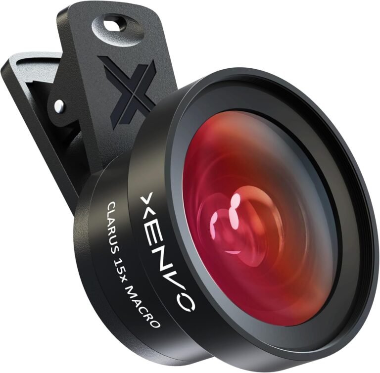 Professional Lens Equipment for iPhone and Android, Macro and Huge Angle Lens with LED Gentle and Journey Case Black