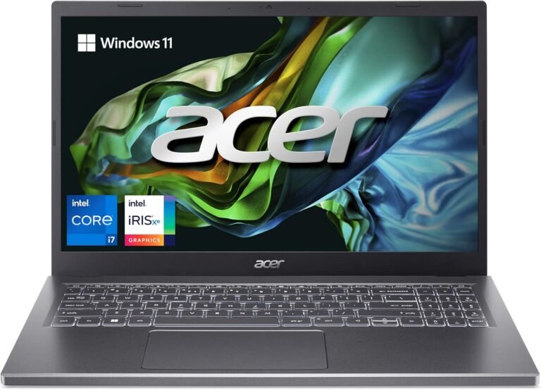 acer Aspire 5 15 Slim Laptop computer | 15.6″ FHD (1920 x 1080) IPS |Core i7-1355U | Intel Iris Xe Graphics | 16GB LPDDR5 | 512GB Gen 4 SSD | Wi-Fi 6E | USB4/Thunderbolt 4 | Backlit KB | A515-58M-7570, Grey