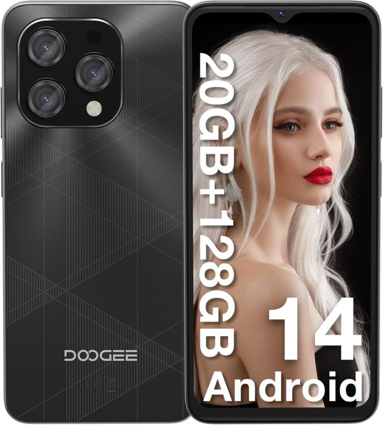 DOOGEE N55 Plus Android 14 Unlocked Cell Telephone with 20GB+128GB/TF 1TB(2024), 6.56″ 90Hz Unlocked Telephones with 5150mAh, Twin Digital camera, Twin SIM 4G Unlocked Smartphones with Face ID/OTG(Elegant Black)