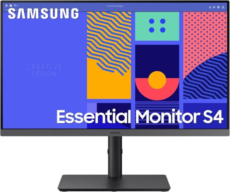 SAMSUNG 27-Inch S43GC Collection Enterprise Important Laptop Monitor, IPS Panel, Peak Adjustable Stand, Triple Enter, New DisplayPort, 100Hz, AMD FreeSync, Superior Eye Care LS27C432GANXZA, 2024