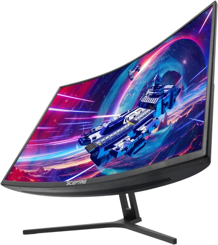 Sceptre 32-inch Curved Gaming Monitor Overdrive as much as 240Hz DisplayPort 165Hz 144Hz HDMI AMD FreeSync Construct-in Audio system, Machine Black (C325B-185RD)