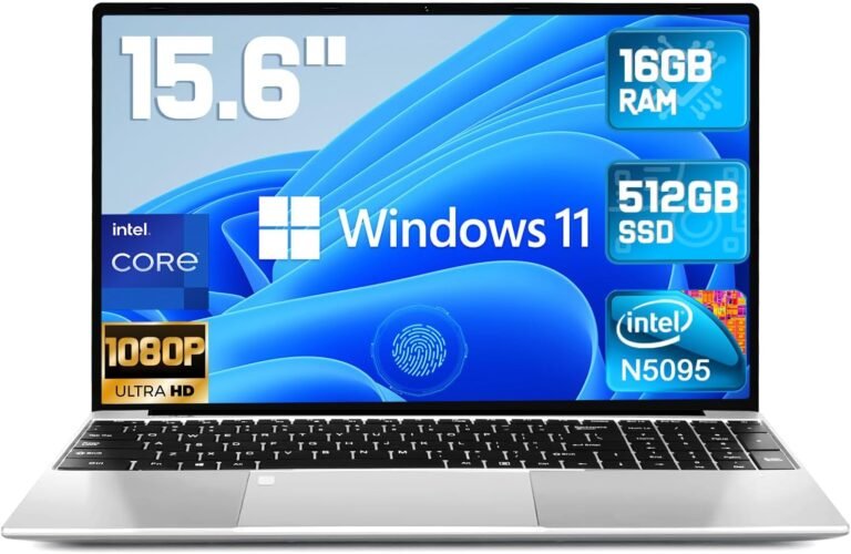 2025 Latest 15.6” Laptop computer Home windows 11, 16GB RAM 512GB PCIe SSD, Intel N5095 Processor(Max 2.9 GHz), 1080P Full HD Show, Backlit Keyboard, Fingerprint, Webcam, HDMI Kind-A, WiFi, BT 4.2