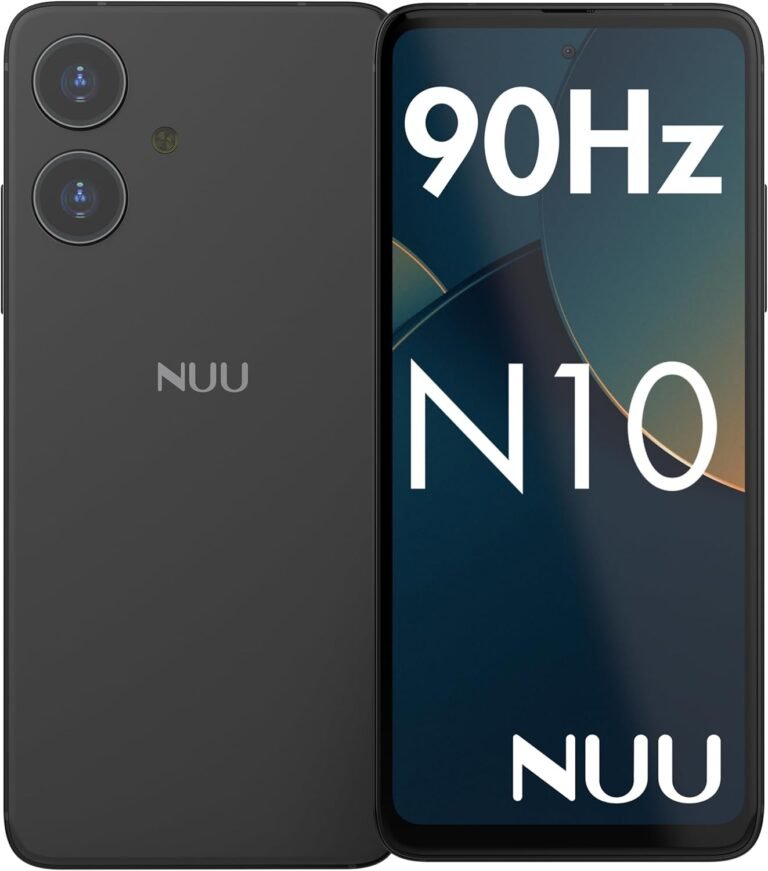 NUU N10 Primary Cell Cellphone for T-Cellular, Mint, Metro, Qlink, Tello and Extra 4GB/128GB, Good for Youngsters, Twin SIM 4G, Octa-Core 6.6″ 90Hz HD+, Unlocked Telephones Android Cellphone 14, US Guarantee (Black)