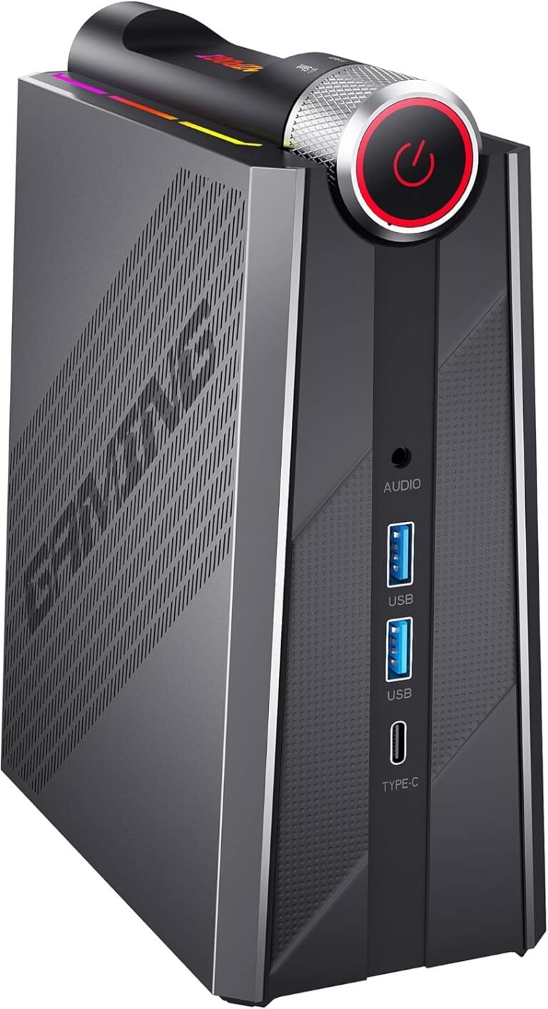 KAMRUI Gaming Mini PC AMD Ryzen 7 7735HS(as much as 4.75GHz), 32GB DDR5 1TB M.2 SSD Mini Desktop Laptop, AM08PRO Desktop PC W-11 Tower PC 4K Triple Show WiFi 6 HDMI Kind-C