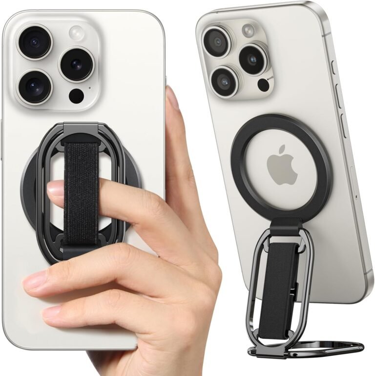 [2024 Newest] SUPERONE for MagSafe Cellphone Grip for MagSafe Kickstand Appropriate with MagSafe Finger Loop, 4-in-1 Cellphone Ring Holder Strap for MagSafe iPhone 16/15/14/13/12 Collection