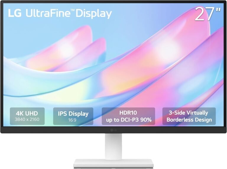 LG 27US500-W Ultrafine Monitor 27-Inch 4K UHD (3840×2160) HDR10 IPS Borderless Design Reader Mode Flicker Secure Change App HDMI DisplayPort – White