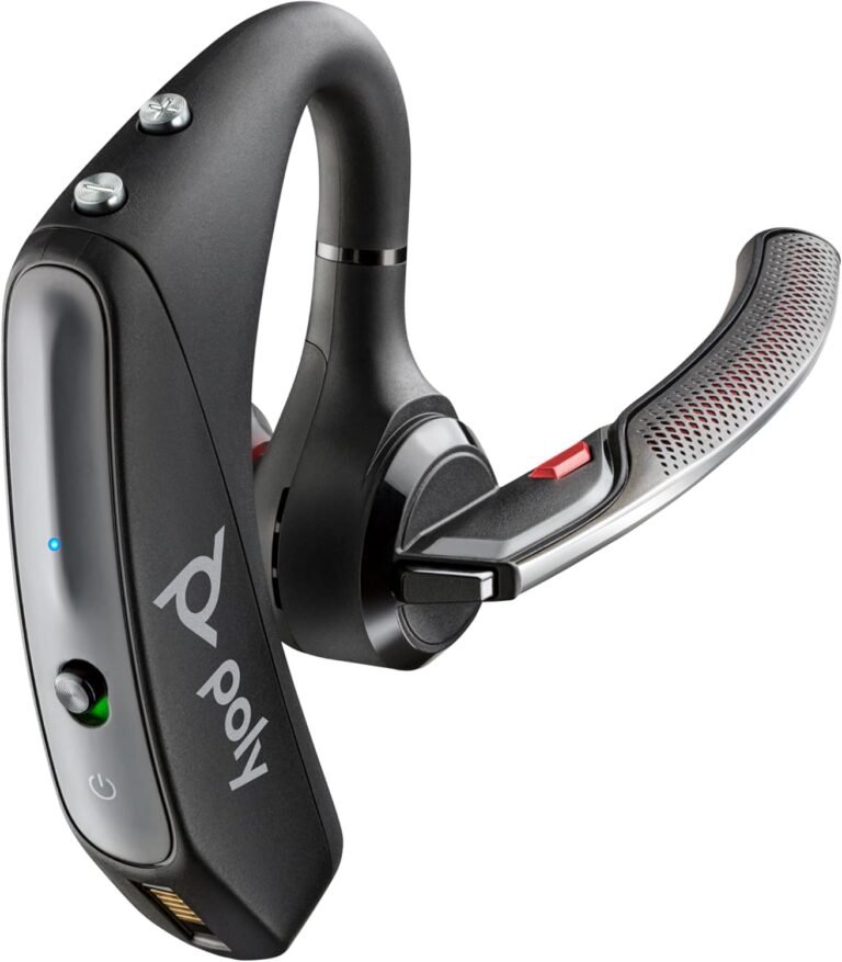 Plantronics – Voyager 5200 (Poly) – Bluetooth Over-the-Ear (Monaural) Headset – Suitable to connect with Cell Telephones – Noise Canceling