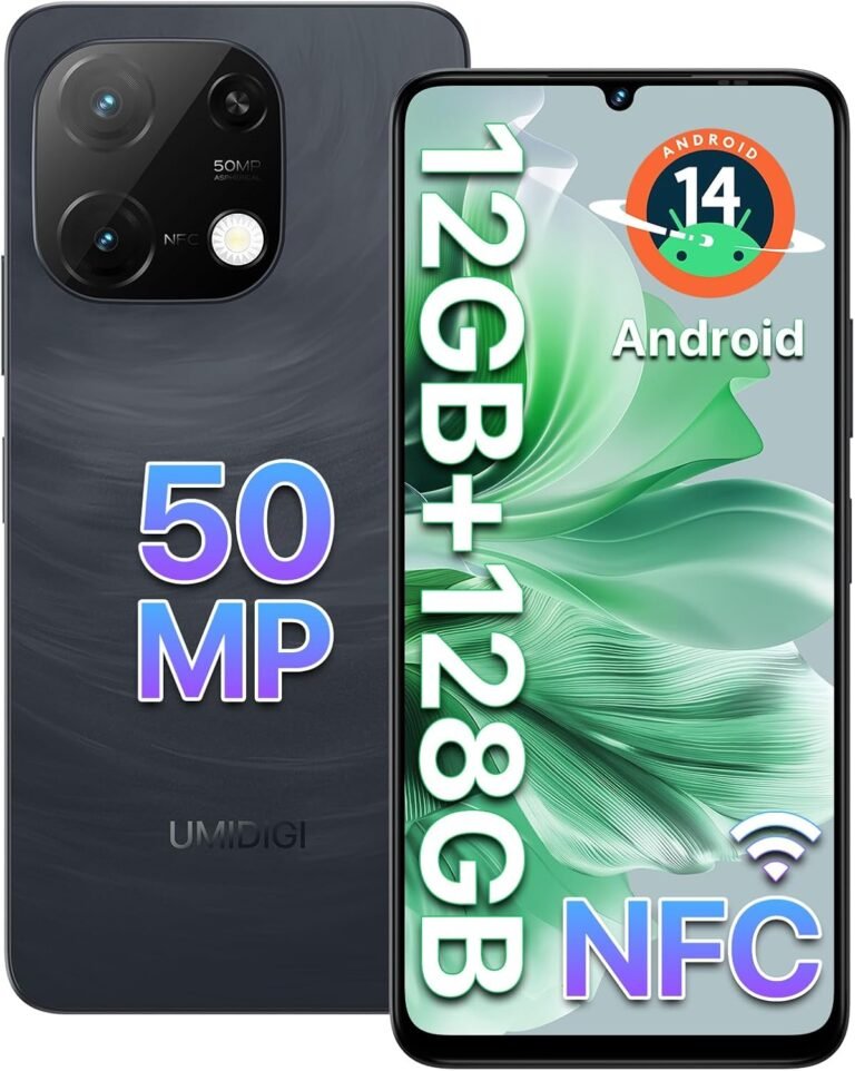 UMIDIGI G9C Android 14 Unlocked Cellphone,Octa-core 12GB +128GB Increase 1TB Unlocked Smartphone,6.75″ HD+ 90Hz,5000mAh Battery,50MP Digicam,Wi-Fi 2.4G/5G,GPS,BT 5.4,NFC,AI Face Unlock,Guarantee,Black