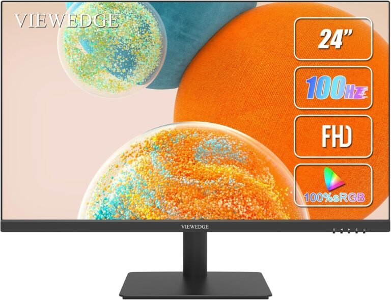 24 Inch Monitor – FHD 1080p 100Hz (Helps 75hz) Pc Monitor 24 inch with Bluelight Filter HDMI VGA Ports, 100×100 mm VESA (Wall Mountable), Extremely Skinny Bezel Designed