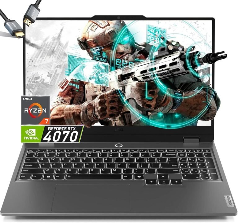 Lenovo LOQ 15.6 Gaming Laptop computer RTX 4070 – AMD Ryzen 7 7435HS Beat i7-12650H – 32GB DDR5 RAM -2TB PCIe SSD -Backlit Keyboard – FHD Show G-SYNC – Home windows 11 – Computadora Gamer PC – 2024 – HDMI Cable
