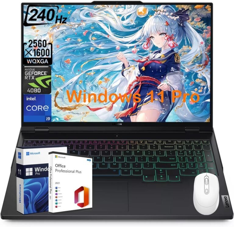 Lenovo Legion 7i Gen 9 Gaming Laptop computer, 16″ WQXGA IPS 500nits 240Hz, Intel 24-Core i9-14900HX, GeForce RTX 4080, 68 GB DDR5, 8 TB SSD, RGB Backlit, Win 11 Professional, with Microsoft Workplace Lifetime License