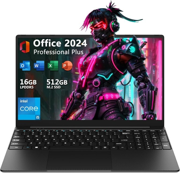 TPV 15.6″ Laptop computer Laptop (Intel Core i5 / 16GB RAM/ 512GB SSD), MS Workplace 2024, FHD Show with 100% sRGB Shade Gamut, Home windows 11 Professional Pocket book PC with Twin Band Wi-Fi, Webcam (Silver)