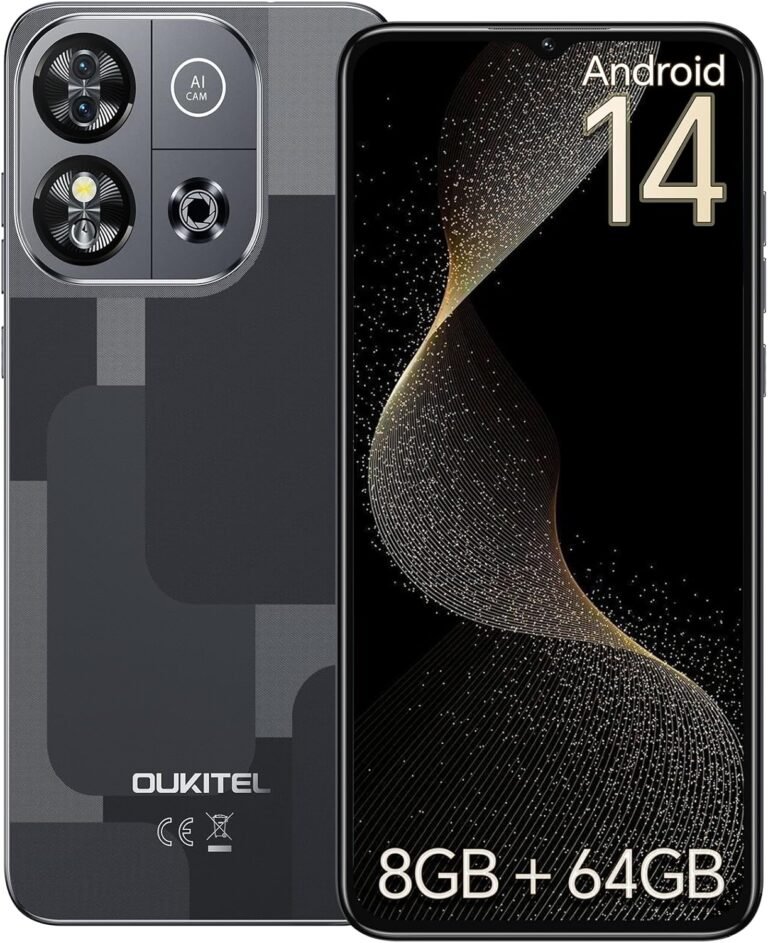 OUKITEL C57S Cell Cellphone Android 14 Smartphones – 8GB RAM 64/128GB ROM Cell Telephones, 6.52 inch HD+, 4300 mAh Smartphone for Youngsters, Octa-core, 13 MP + 5 MP Cell Telephones Twin SIM 4G T-Cell Cellphone