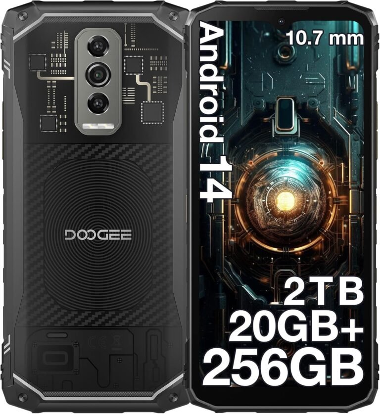 DOOGEE Blade 10 Extremely Rugged Smartphone, 20GB RAM+256GB ROM Rugged Telephone Unlocked Android 14,6.56”90Hz Show,50MP Digicam, IP68/IP69K Waterproof Telephones, Face ID/NFC/GPS/OTG