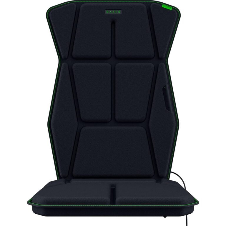 Razer Freyja HD Haptic Gaming Chair Cushion: Multi-Directional Haptics – Haptic EQ Customization by way of Synapse – HyperSpeed Wi-fi & Bluetooth – Adjustable Strap for Common Match