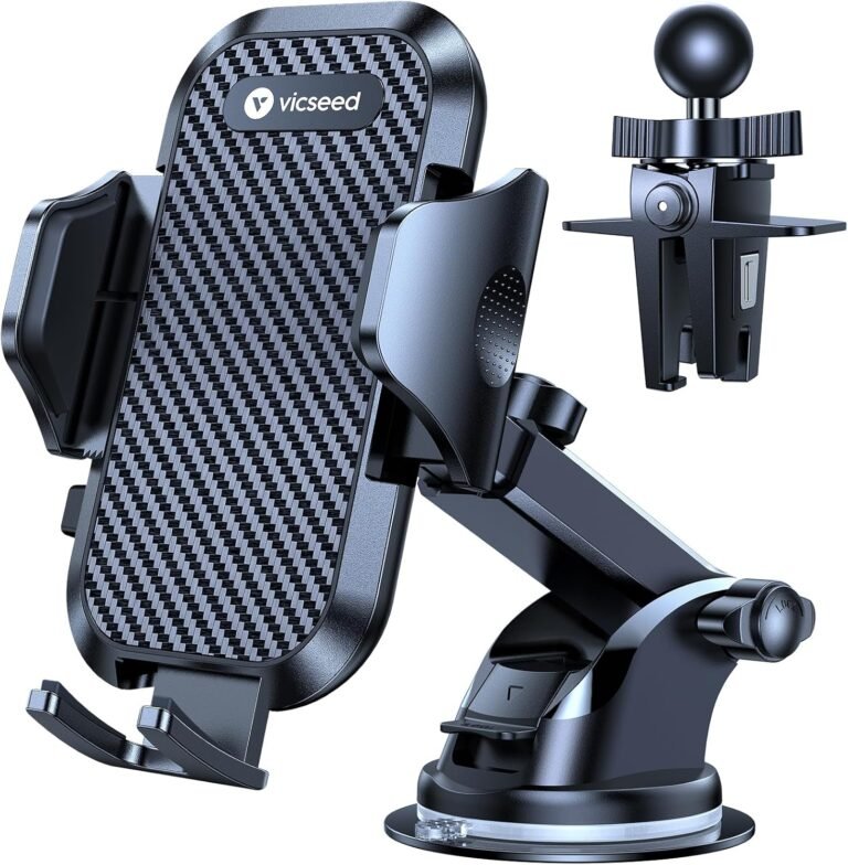 VICSEED [Ture Strongest Suction Military-Grade Sturdy Universal Phone Holders for Your Car Dashboard Windshield Vent Cell Phone Mount Truck Boat Cradle for iPhone, Android, All Smartphones