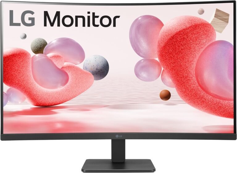 LG 32MR50C-B Curved Monitor 32-Inch FHD 100Hz AMD FreeSync OnScreen Management Dynamic Motion Sync Black Stabilizer Tilt Stand (HDMI) – Black