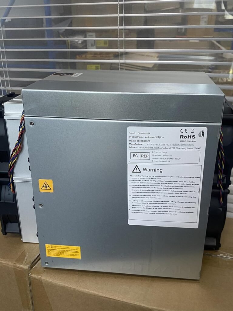 New Bitmain Antminer S19j Professional 100Th Asic Miner 2950W/220V Crypro BTC Bitcoin Miner with Most Hashrate 100Th/s Bitmain Mining Rig by OEMGMINER