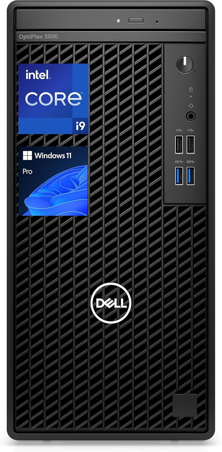 Dell OptiPlex 3000 Sequence Enterprise Tower Desktop, Intel Core i9-12900K, 64GB RAM, 2TB SSD, DVD-RW, Show Port, RJ-45, HDMI, Wired KB & Mouse, Wi-Fi, Home windows 11 Professional, Black