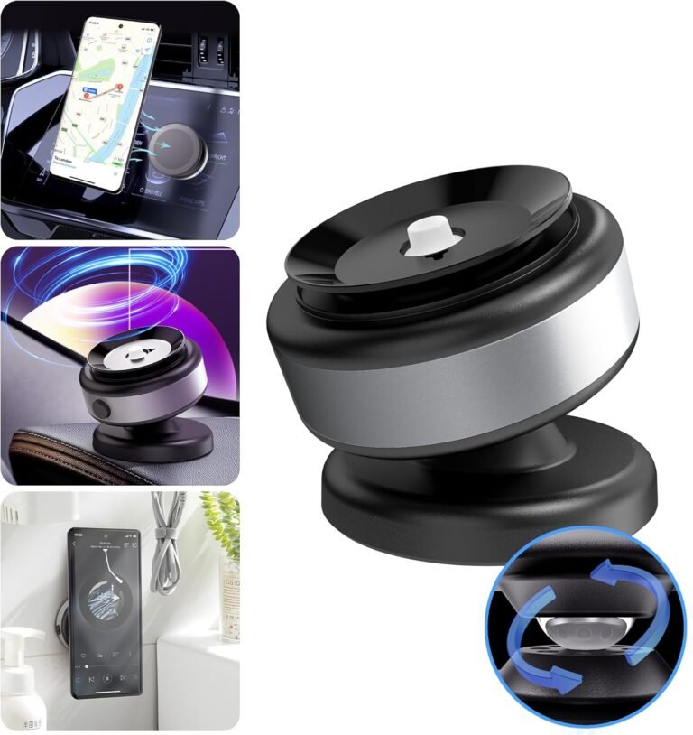 360 Rotatable Automobile Magnetic Telephone Holder, Magnetic Suction Telephone Mount, 360°Transportable Telephone Holder,Electrical Vacuum Magnetic Automobile Telephone Mount for iPhone Android and All Smartphones