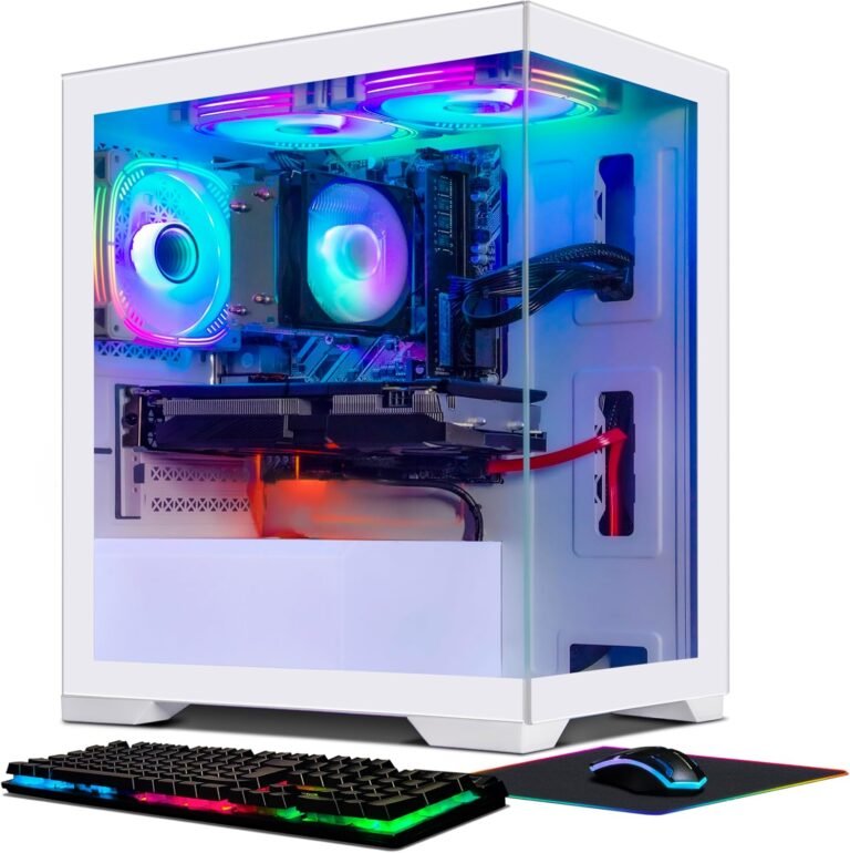 STGAubron Gaming PC Pc Desktop, GeForce RTX 2060 6G GDDR6, AMD Athlon 3000G 3.5G, 16G DDR4, 512G SSD, 600M WiFi, BT 5.0, RGB Fan x 3, RGB Mouse Pad, Home windows 11 Residence,White