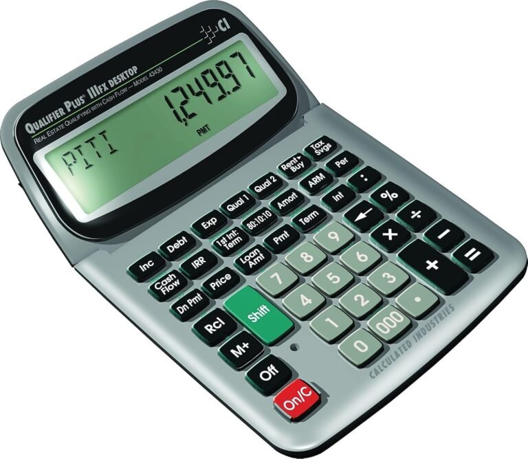 Calculated Industries 43430 Qualifier Plus IIIfx Desktop PRO Actual Property Mortgage Finance Calculator | Clearly-Labeled Keys | Purchaser Pre-Qualifying | Funds, Amortizations, ARMs, Combos, FHA/VA, Extra