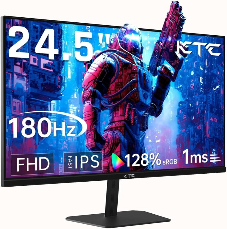 KTC 24.5” Gaming Monitor 180Hz FHD,Quick IPS 1080P 1 ms, 128% sRGB HDR10,Freesync HDMI x 2 /DP x 1 VESA Tilt Adjustable Xbox PS5 Change (HDMI Cable Included)