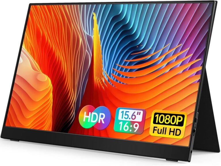 VILVA Moveable-Monitor-for-Laptop computer – 15.6” 1080P FHD IPS Show USB-C HDMI Moveable Monitor for Laptop computer with Cowl and Audio system Exterior Monitor for Laptop computer/PC/Mac/Telephone/Xbox Change/PS4/