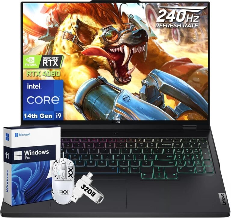 Lenovo Legion Professional 7i Gen 9 Gaming Laptop computer, Intel 24 Core i9-14900HX, GeForce RTX 4080, 64 GB DDR5 RAM, 2 TB SSD, 16″ QHD+ 240Hz Show, Backlit, Home windows 11 Professional