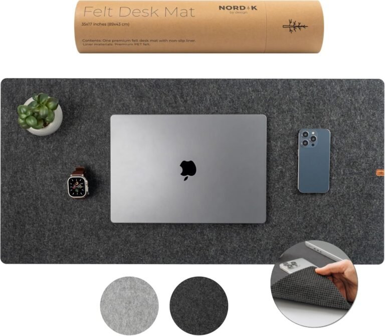 Nordik Massive Felt Desk Mat – Charcoal – 35 x 17 inch – Full Desk Keyboard Mat – Pc Desk Mat for Keyboard and Mouse Pad – Desktop Mat – Massive Desk Mat – Felt Desk Pad