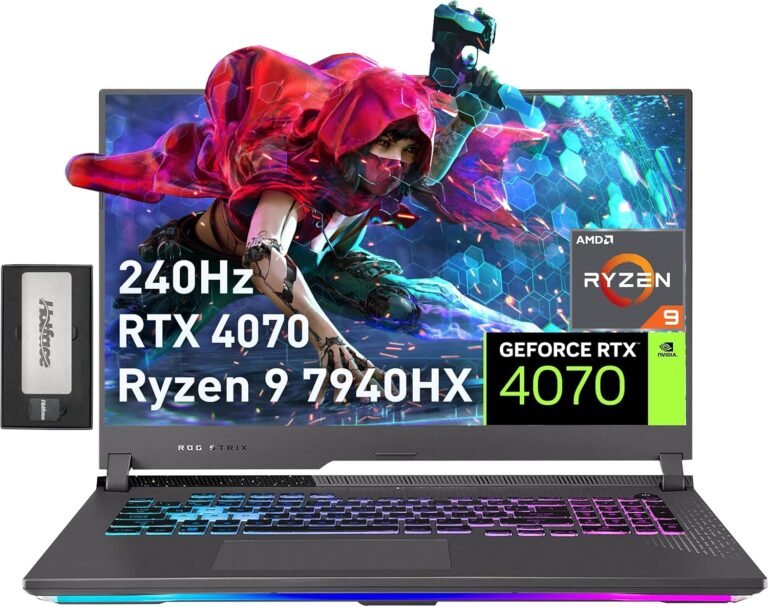 ASUS ROG Strix G17 17.3″ QHD 240Hz Gaming Laptop computer, AMD Ryzen 9 7940HX, 64GB DDR5, 4TB PCIe SSD, RGB Backlit Keyboard, 720P Webcam, NVIDIA GeForce RTX 4070, Win 11 Professional, Grey, 256GB Docking Station Set