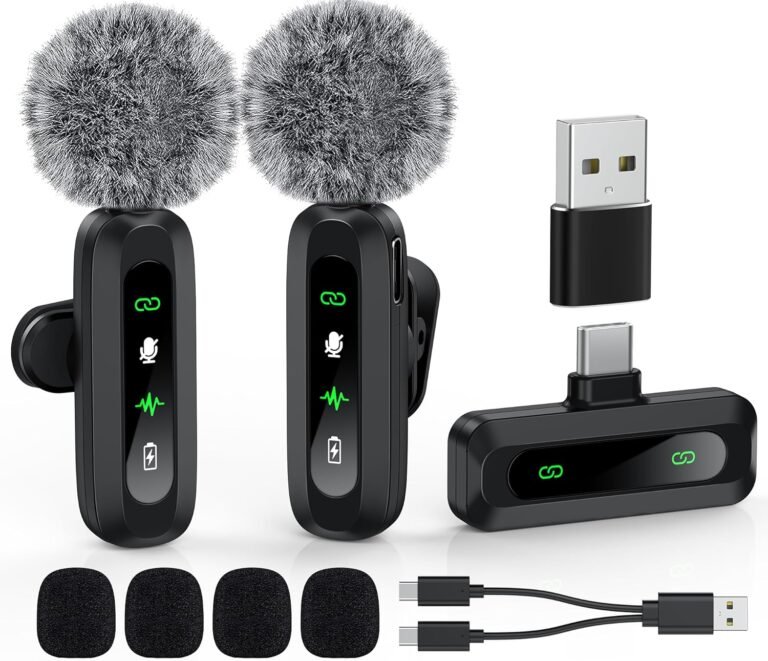 USB C Lavalier Microphone Wi-fi Mini Mic for Kind-C Android Cellphone/Pill/PC Video Recording Clip-on Mics with Rotatable Clip&Denoise Recording, Ultimate for Vlog Tiktok Youtube Podcast Content material Creator