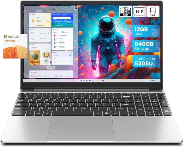 jumper Laptop computer, 12GB RAM 640GB ROM, 5305U Processor, 15.6 Inch Pc with Workplace 365 1-12 months Subscription, HD Display screen, 38Wh Battery, 2 Stereo Audio system, USB3.0 * 2, Bluetooth 4.2.
