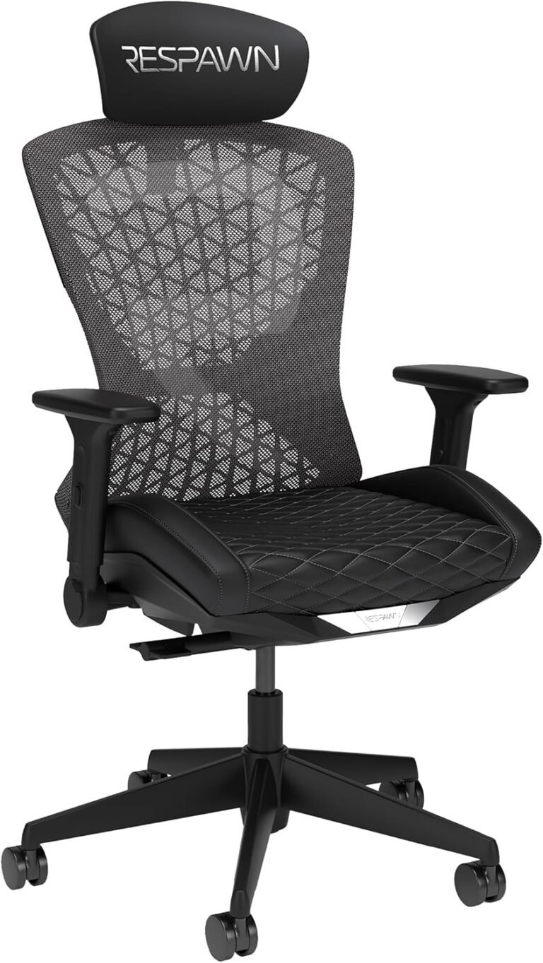 RESPAWN SPIRE Ergonomic Mesh Workplace Gaming Chair – Excessive Again House PC Pc Desk Reclining Gaming Chair, Adjustable Armrests, Adjustable Headrest, Knitted Mesh Again, Cooling Gel Seat – Stealth Black