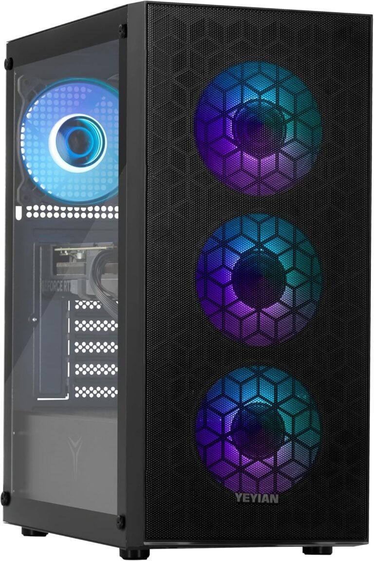 YEYIAN Yumi Gaming PC | Intel Core i5 12400F, GeForce RTX 4060 Gaming Pc Desktop, 1TB NVMe SSD, 16GB DDR5 RAM, 650W Gold PSU, Intel B760, Win 11 Residence Prebuilt PC, VR Prepared
