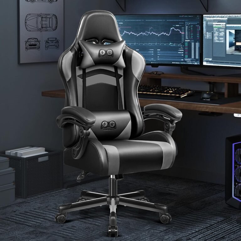 OneGame Ergonomic Gaming Chair, Excessive-Again Laptop Gamer Chair, Top Adjustable Recreation Chair with Adjustable backrest, Racing Model Gaming Workplace Chair with Headrest and Lumbar Assist, Blackgray
