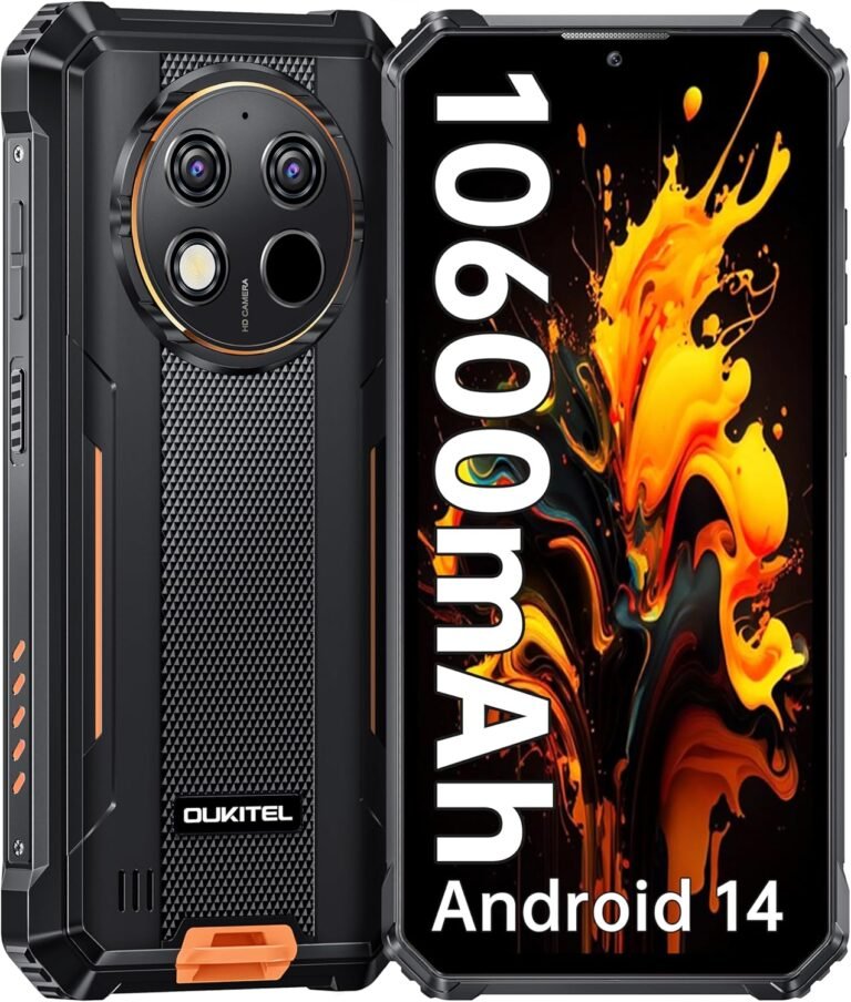 OUKITEL WP28S Rugged Smartphone – Android 14 Rugged Cellphone Unlocked, Octa Core 16GB 128GB 1TB Growth,10600mAh Battery IP68 Waterproof Cell Cellphone, 6.52″ FHD+,4G Twin Sim,NFC,OTG,GPS,T-Cellular,BT5.0