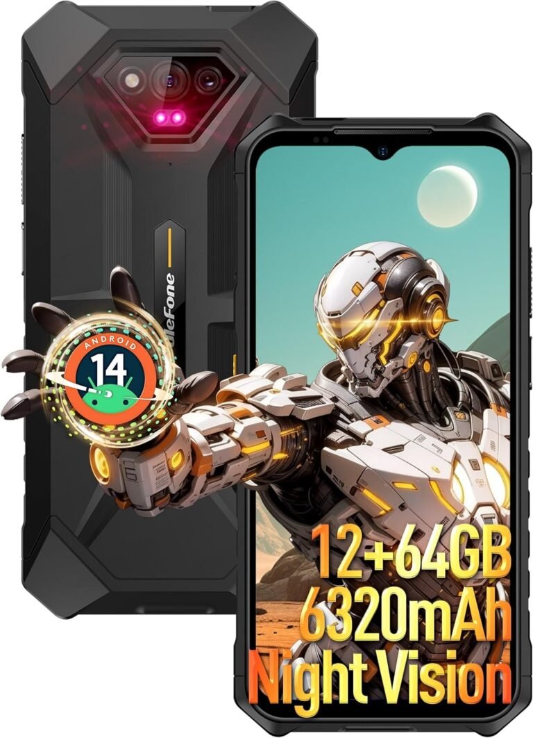 Ulefone Armor X13 Telephone Android 14 Rugged Telephone Unlocked 12G+64GB Rugged Smartphone 6320mAh 6.52″HD+ 50MP+24MP Evening Imaginative and prescient Digital camera Twin SIM 4G IP68 Rugged Cell Telephone NFC/OTG/GPS/FM, Fingerprint, Black