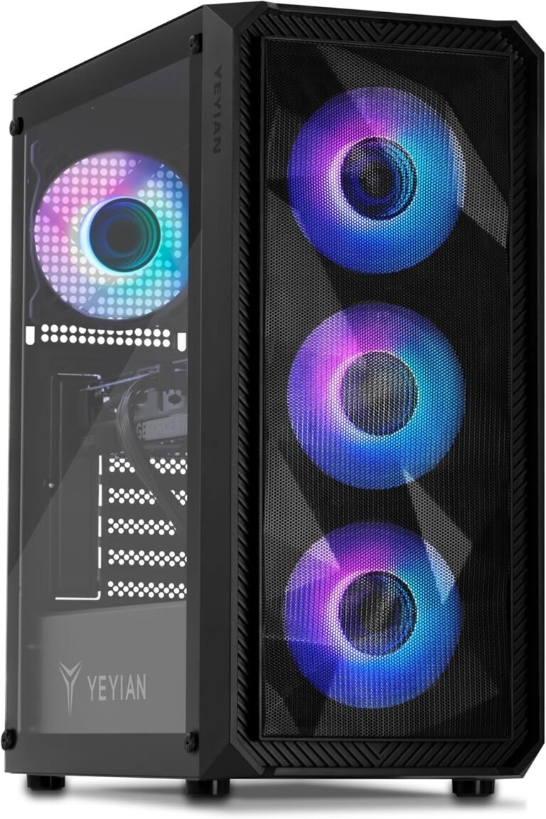 YEYIAN Tanto Gaming Desktop PC, Intel Core I7 12700F, GeForce RTX 4060, 16GB Ram Reminiscence, 1TB SSD, RGB Fan x 4, 650w Gold Energy Provide,RGB Keybaord & Mouse