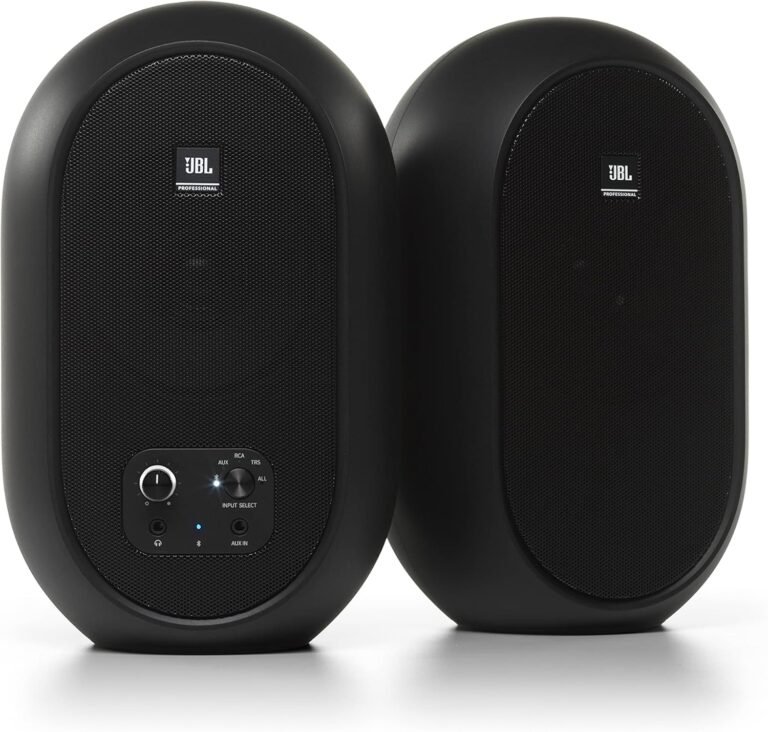 JBL Skilled 1 Sequence 104-BT Compact Desktop Reference Screens with Bluetooth, Black, Bought as Pair, 4.5-inch Speaker