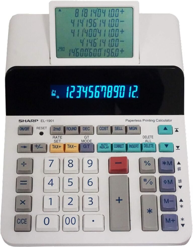 Sharp EL-1901 Paperless Printing Calculator with Examine and Appropriate, 12-Digit LCD Main Show, Capabilities the Identical as a Printing Calculator/Including Machine with Scrolling LCD Show As an alternative of Paper