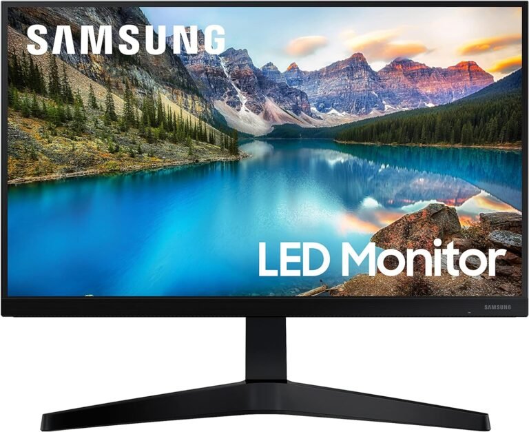 SAMSUNG T37F Sequence 24-Inch FHD 1080p Laptop Monitor, 75Hz, IPS Panel, HDMI, Show Port, VESA Suitable, 3 Yr WRNTY (LF24T374FWNXGO),Blue/Black