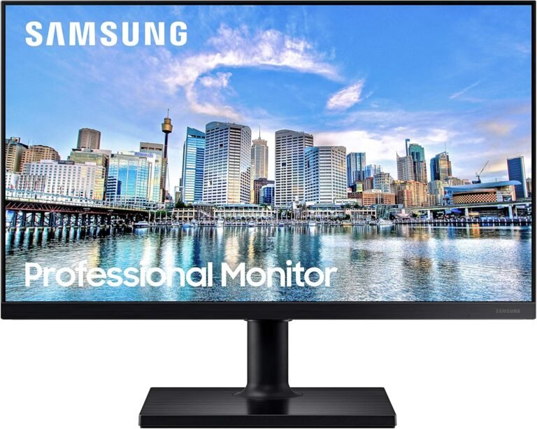 SAMSUNG FT45 Collection 24-Inch FHD 1080p Laptop Monitor, 75Hz, IPS Panel, HDMI, DisplayPort, USB Hub, Constructed-in Audio system, Top Adjustable Stand, 3 Yr WRNTY (LF24T450FZNXGO),Black
